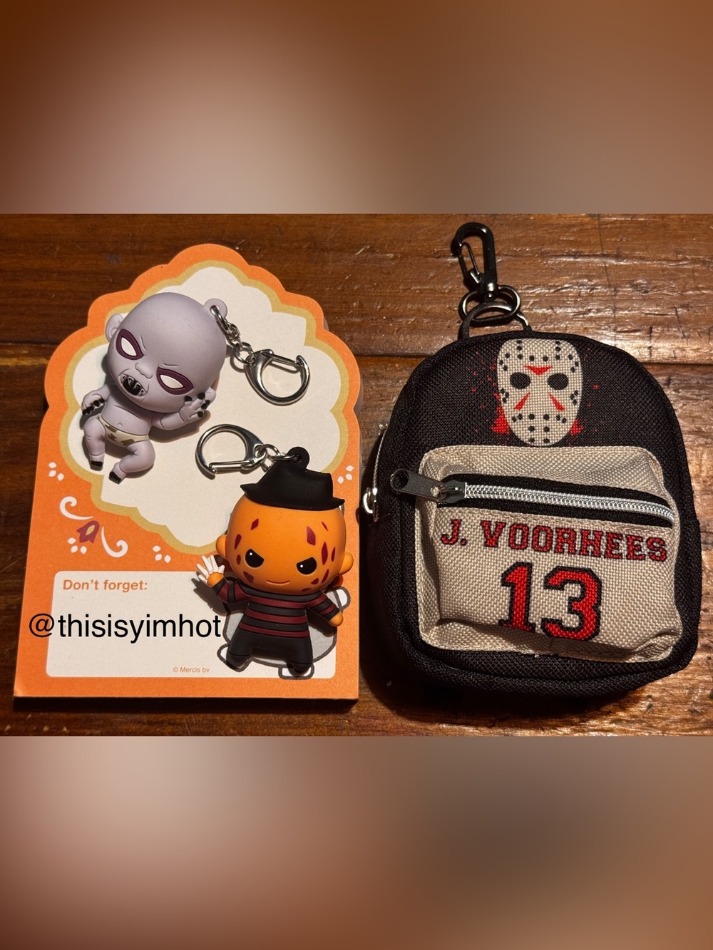 Halloween Jason Vorhees Freddy Inspired Keychain Zombie Baby Charm Bag Accessory